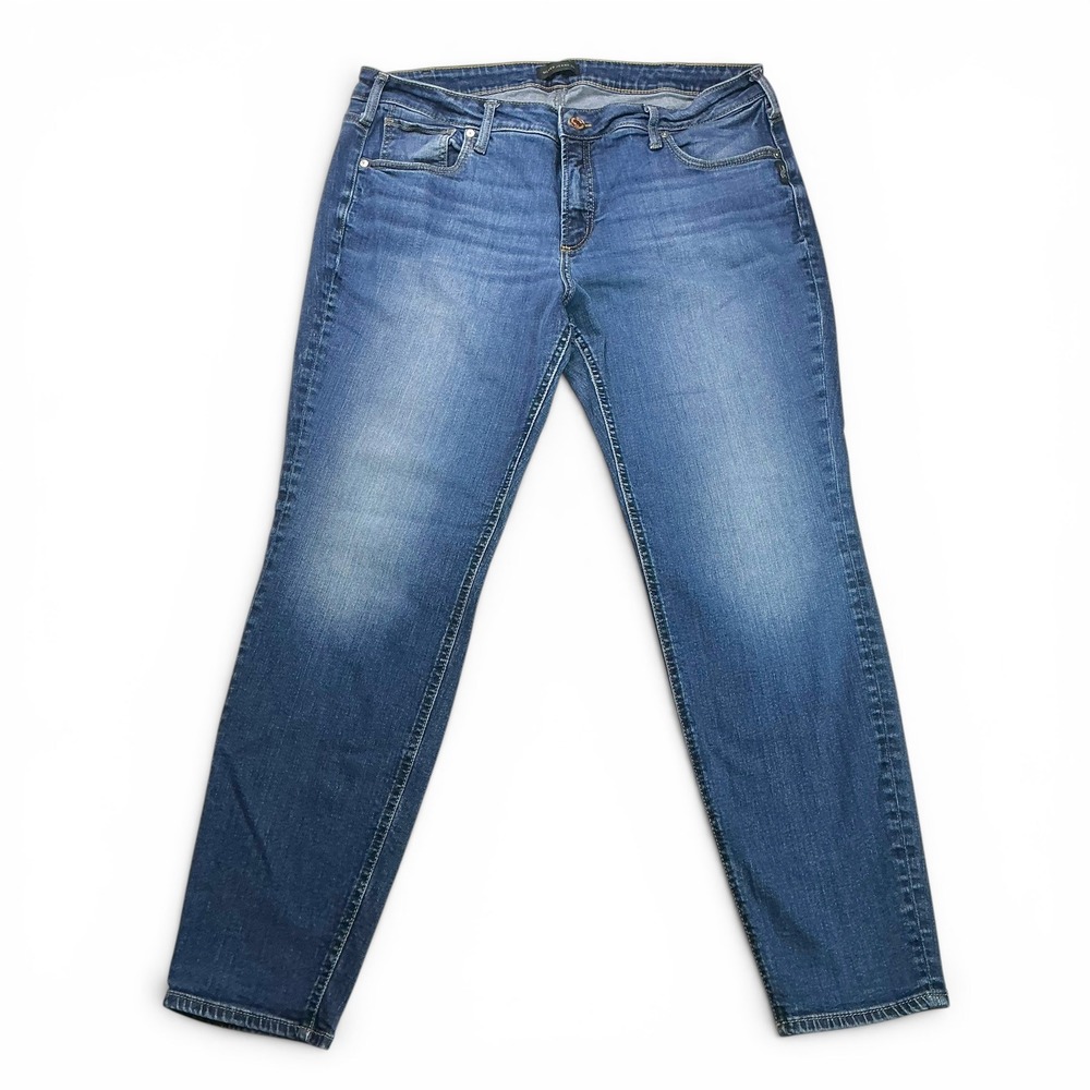 Silver Jeans Co Blue Boyfriend Jeans Womens 18W L29 W27101EKC474 Medium Wash